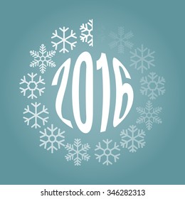 New Year loader from snowflakes. Original design element or template for banner, card, invitation, label, postcard, website, app and other. Vector illustration.