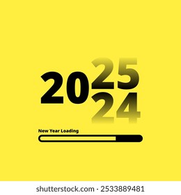Nuevo año Cargando 2025 Celebración Diseño de saludo