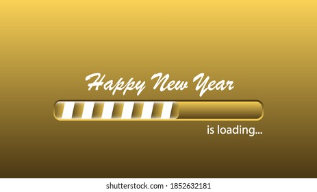 New year loading bar, vector art illustration.
