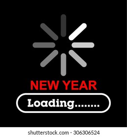 New year loading on black background