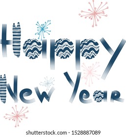 New Year logo 2020 text design. Happy New Year label and happy holidays template greeting card. Vector illustration