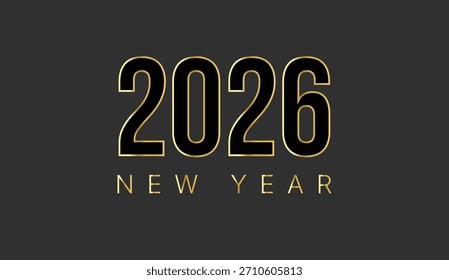 Logo del Año Nuevo. Plantilla de 2026. 2026 Diseño de poste moderno. Plantilla de publicaciones en redes sociales
