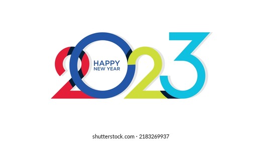 new year logo design 2023 with colorful numbers