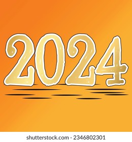 New year logo design 2024 vector