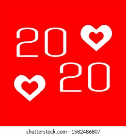 New year logo design in red background.
