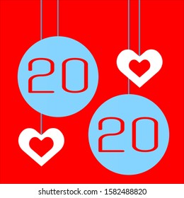 New year logo design in red background.