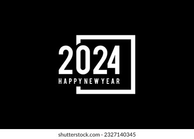 new year logo design.with simple numbers and a frame around the numbers on a black background