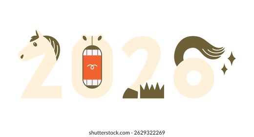 New year logo illustration of the horse in 2026