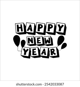 New year logo typography happy new year art