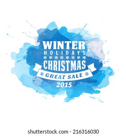 new year logo vector christmas watercolour scene important for any project where a platter of colour makes the difference with calligraphic seal new year postcard new year logo happy classic holiday s