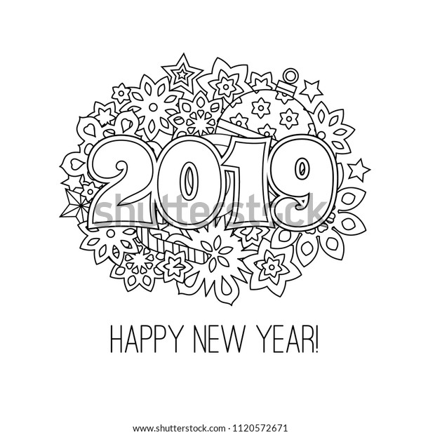 Download Image vectorielle de stock de New Year Mandala Numbers ...