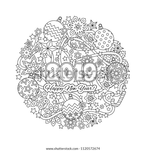 Download Image vectorielle de stock de New Year Mandala Numbers ...