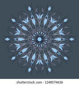  New Year  mandala snowflake, vector
