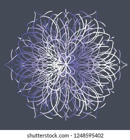 New Year  mandala snowflake, vector