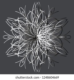    New  Year  mandala snowflake, vector
