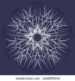 New Year mandala snowflake, vector 