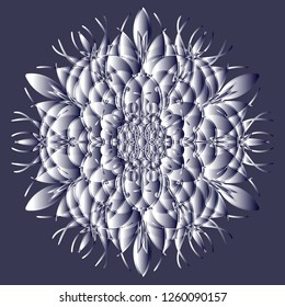 New Year mandala snowflake, vector 
