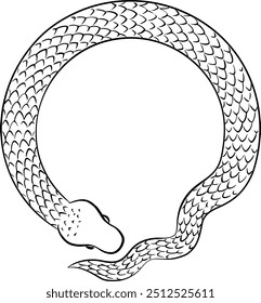 New Year material, hand-drawn brush stroke snake illustration
