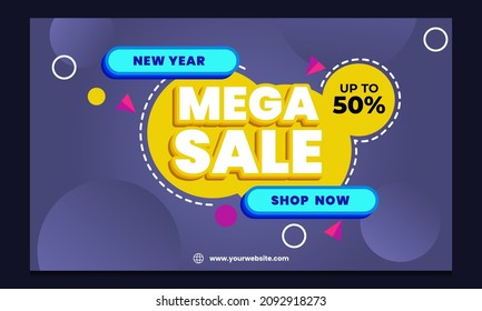 New Year Mega Sale Background. Best for Sale Promotion.