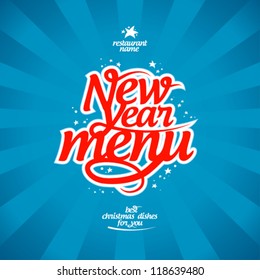 New Year menu card design template.