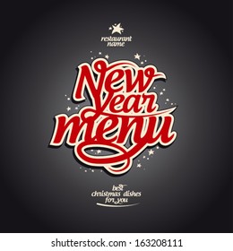 New Year menu card design template.