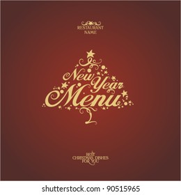 New Year Menu Card Design template.