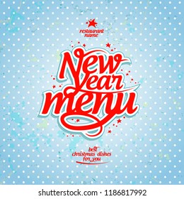 New year menu cover design concept, polka dot backdrop