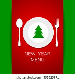 New Year menu, menu, vector template menu