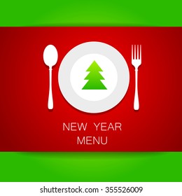 New Year menu, menu, vector template menu