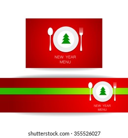 New Year menu, menu, vector template menu