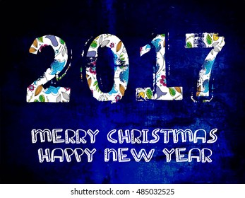 New Year. Merry. Christmas. 2017
