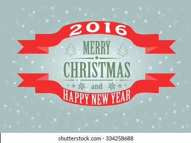 New year and Merry Christmas card. Vector