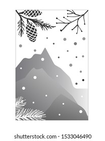 New Year and Merry Christmas decoration illustration.Vector winter holidays backgrounds.The main symbols of the holiday. Vector logo, emblems, text design. Usable for , greeting cards, invitation,ets.