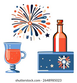 New year Merry Christmas Gift Drink Winter holiday