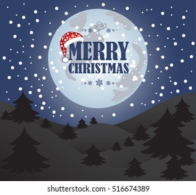 New year and Merry Christmas greeting card. Vector winter background. esp 10