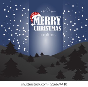New year and Merry Christmas greeting card. Vector winter background. esp 10