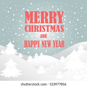 New year and Merry Christmas greeting card. Vector winter background. esp 10