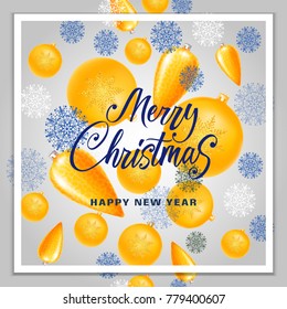 New Year and Merry Christmas Lettering