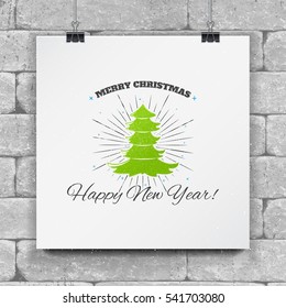 New Year and Merry Christmas. Christmas shopping. Year of the rooster. Detailed elements. Old retro vintage grunge. Typographic labels, stickers, logos and badges. Flat vector illustration