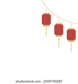 New year mid autumn lantern border decoration