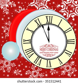 New Year Midnight Background with Clock