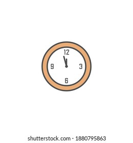 New Year Midnight Outline Icon on a white background - New Year Eve Icon set , vector illustration 