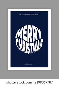 New year minimalistic poster with white text. Holiday background cover. Vector illustration