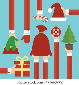 New Year modern design flat set.Vector illustration