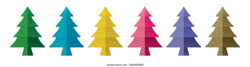 New year modern tree sign. Colorful autumn set of icons. Tree multi color style icon. Simple thin line, outline vector of web icons.