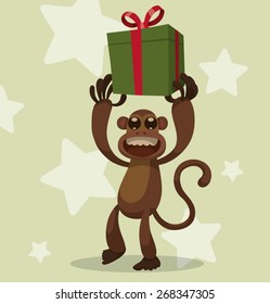 New Year Monkey 2016, vector