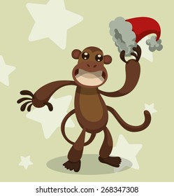 New Year Monkey 2016, vector