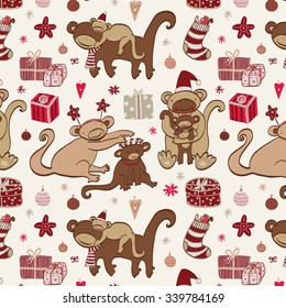 New year monkey pattern