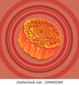 ilustración vectorial del pastel de luna de año nuevo 