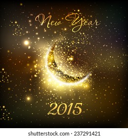 año nuevo y luna, fácil, todo editable